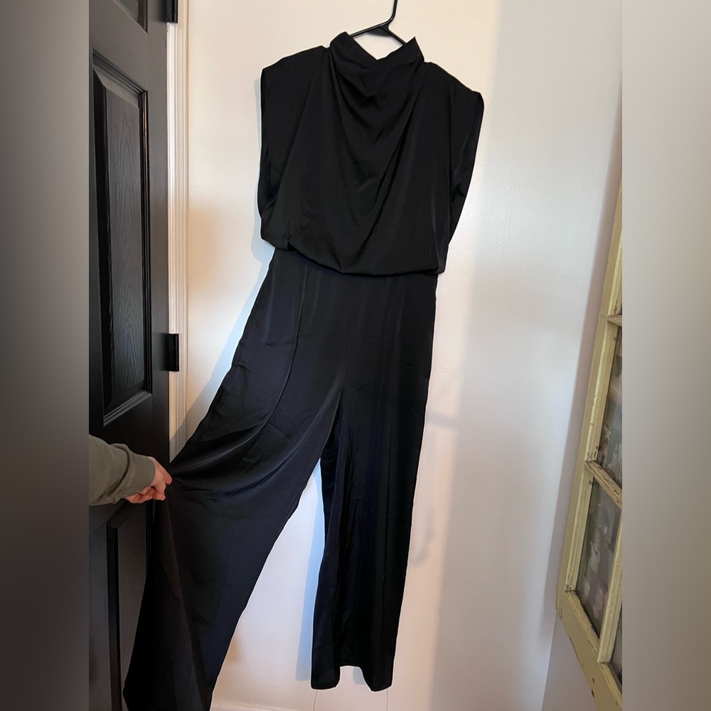 Size large, satin jumpsuit
